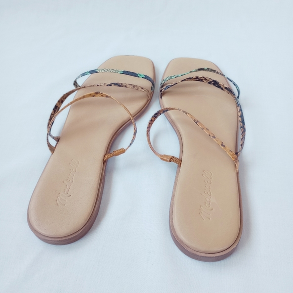 Madewell▪️Lyra Slide Sandal Snake Embossed Leather - Picture 4 of 5